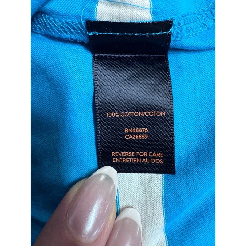 Good Man Brand Striped Cotton Pocket Tee Blue White Short Sleeve L casual gallery