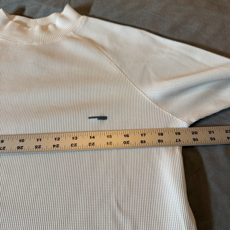 Chemist Creations Mens Thermal Top Small White Mock Neck Waffle Knit Streetwear gallery