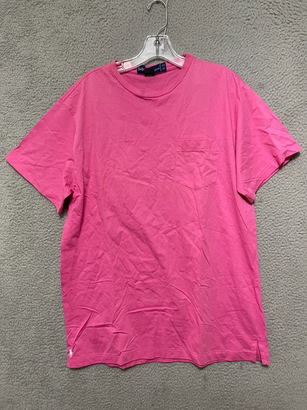 Vintage Ralph Lauren Shirt Pink One Size Fits All Single Stitch Short Sleeve