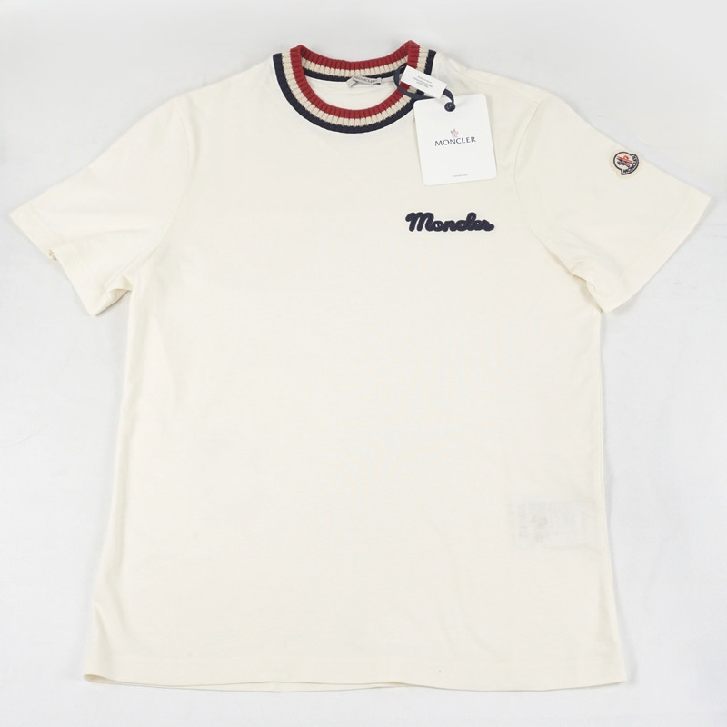 Moncler Embroidered Logo Cotton Short-Sleeve T-Shirt In White – Men’s Size XXL