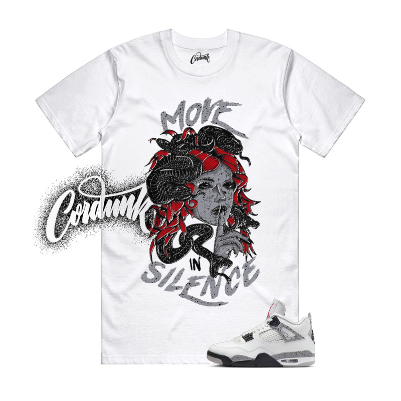 4 Cement White Summit Fire Red Tech Grey Black T Shirt Match Match MIS