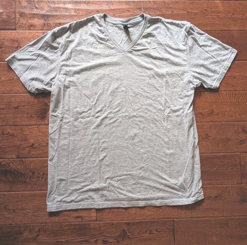NEW GILDAN SOFTSTYLE COTTON POLY PLAIN V NECK T SHIRT HEATHER LIGHT GRAY MENS XL