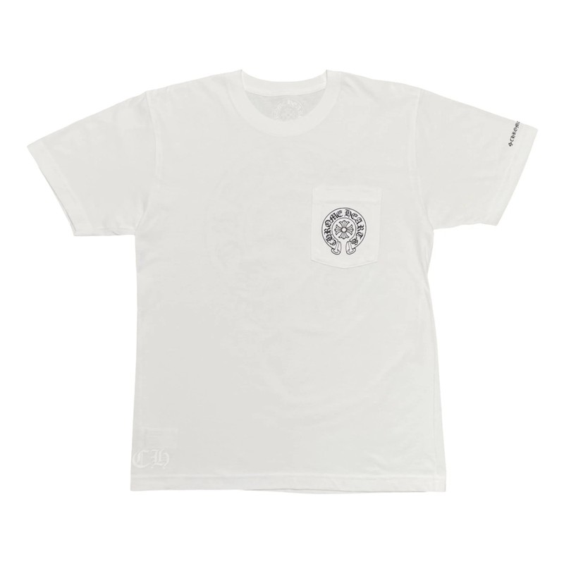 Chrome Hearts Horseshoe Logo Pocket Short Sleeve Tee Shirt White Black gallery