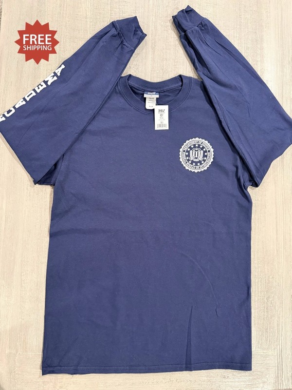 “FBI ACADEMY QUANTICO” Navy Blue Long Sleeve T-Shirt – Size M – New With Tags!
