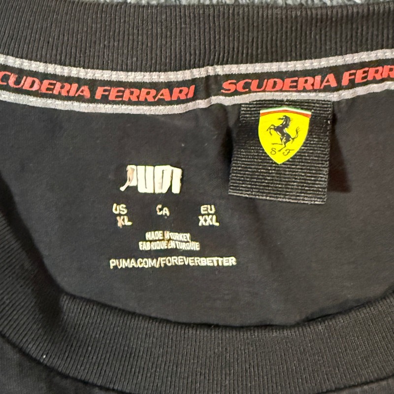 Puma Scuderia Ferrari Mens XL Graphic T-Shirt Black F1 Racing Logo Tee Short Slv gallery