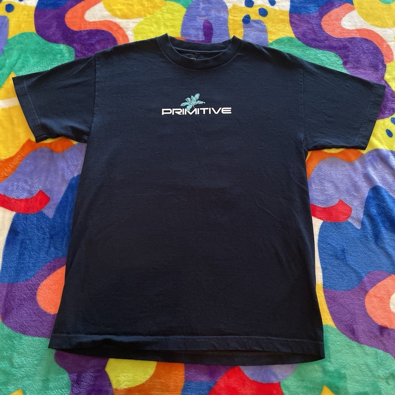 Primitive Apparel T-Shirt Men’s Medium Black Skateboarding Streetwear Floral Art gallery