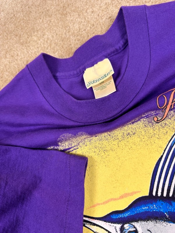 Vintage Florida Marlin Tourist T-Shirt Adult Large Purple 90's Deadstock Ocean gallery