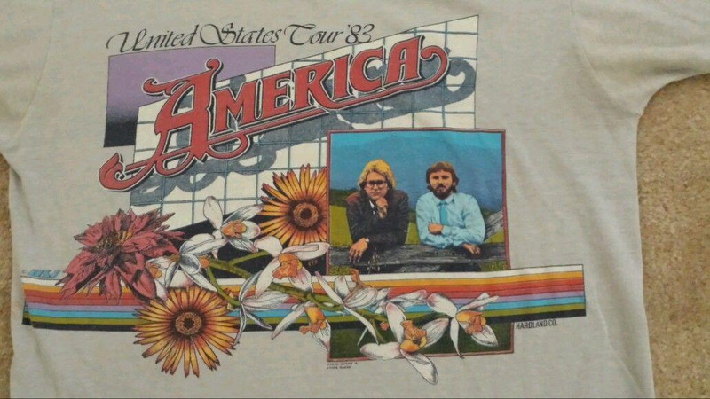 VINTAGE 1983 AMERICA BAND CONCERT TOUR T-Shirt BL337