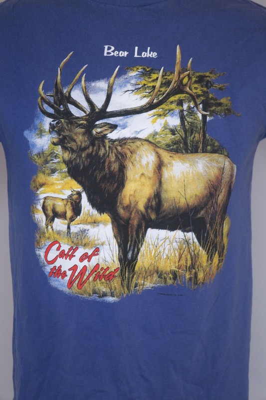 Vtg 90s Bear Lake Vacation Moose Call of the Wild Travel Nature T-Shirt Sz M gallery