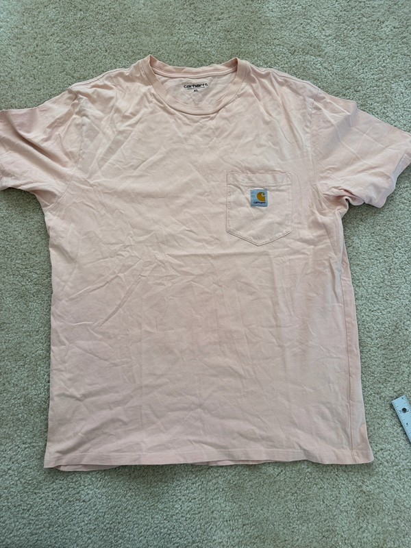 Carhartt Men’s Pink Solid Pocket Logo Short Sleeve Crew Neck T-Shirt Size XL