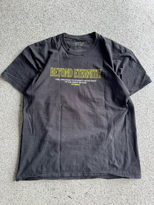VITBIOL Beyond Eternity Men’s Black Cotton Knit Double-Sided Graphic Tee XL
