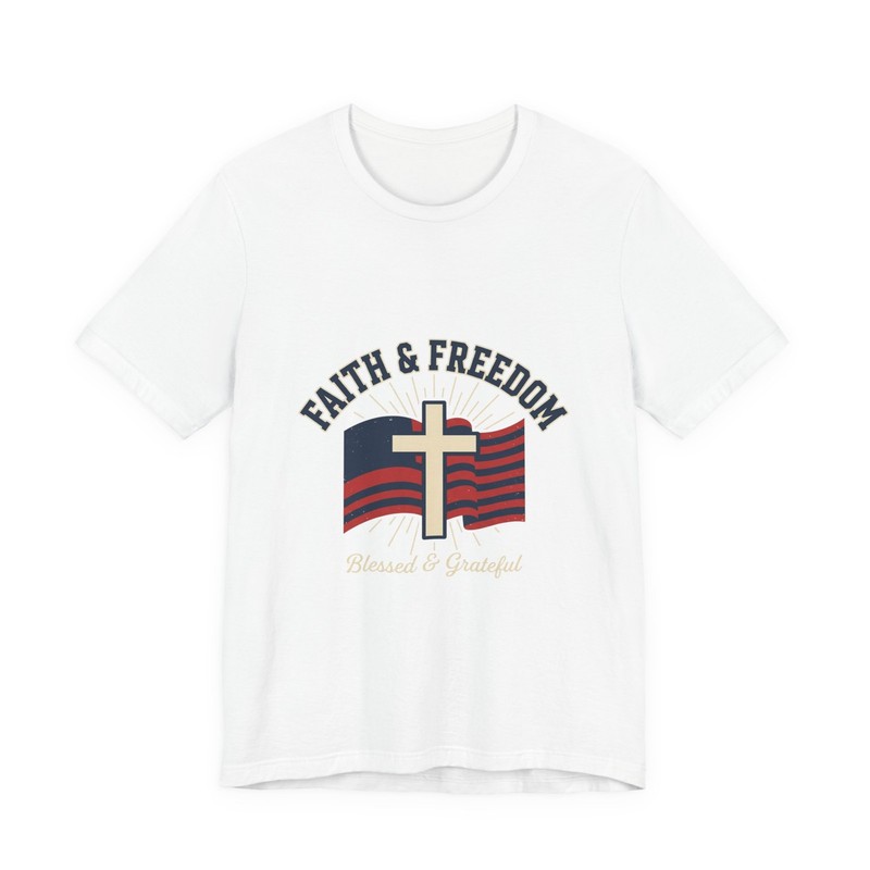 Faith & Freedom Cross Flag T-Shirt | Patriotic, Faith-Based July 4th