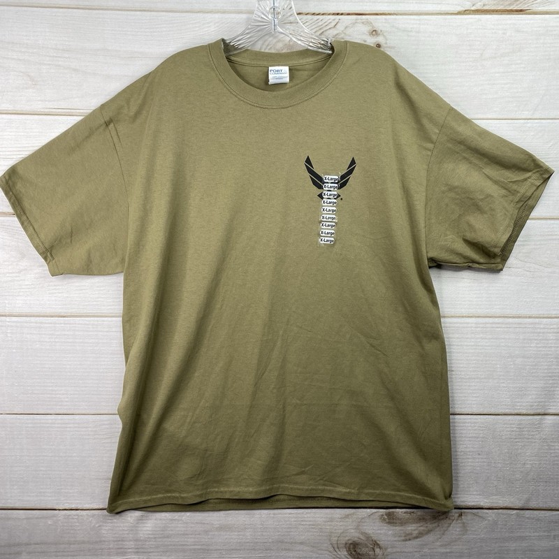 Port Company Mens Shirt XL Green Eagle UNITED STATES Graphic Tee Army NWT