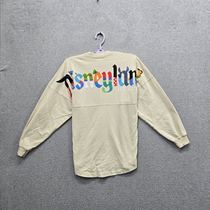 Disney Parks Men Shirt XS Beige Graphic Disneyland Logo Spirit Jersey READ