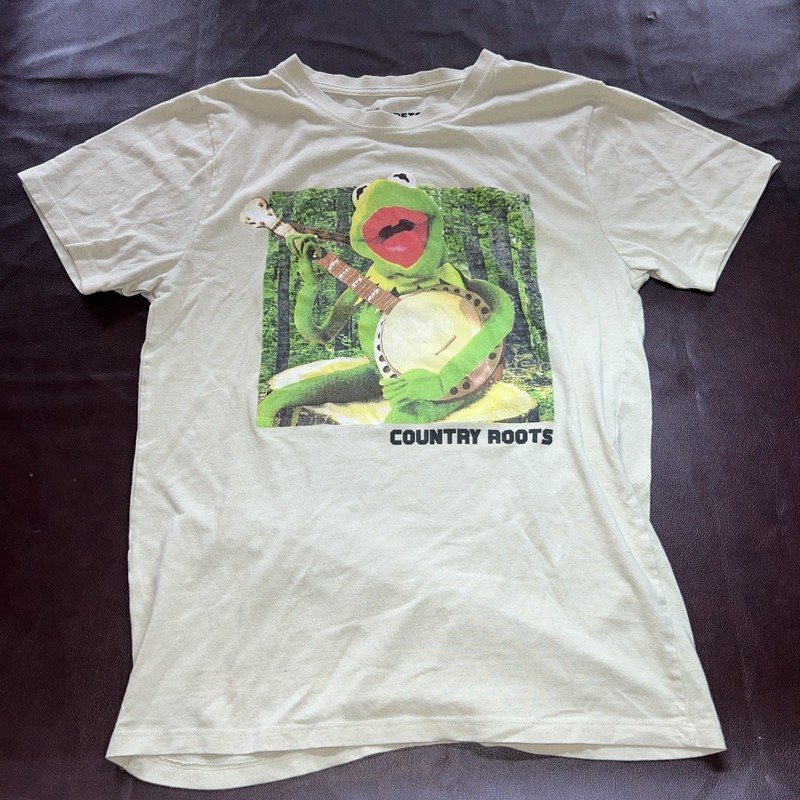 Kermit The Frog ‘Country Roots’ Graphic Tee T-Shirt Adult Medium Tan