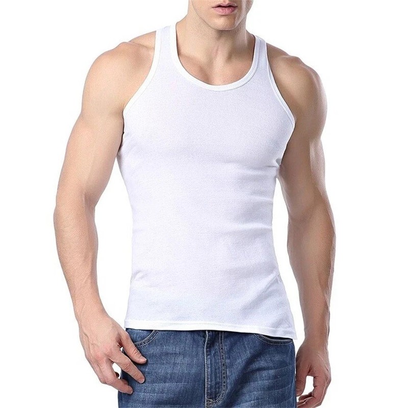 3-1- Pack Men 100% Cotton Tagless Ribbed Tank Top A-Shirt Wife Beater Undershirt gallery