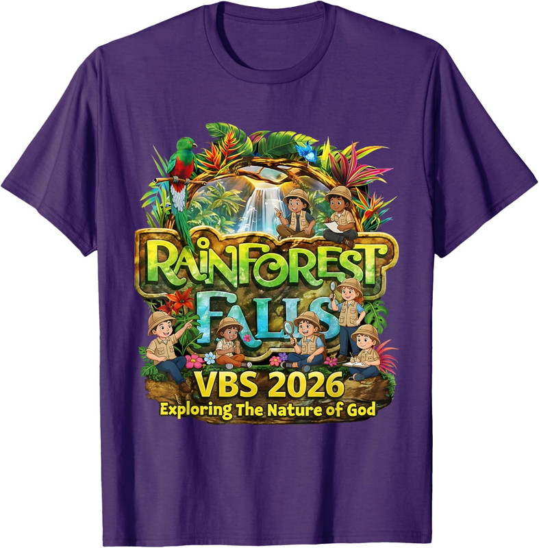 Vintage Rainforest Falls VBS Vacation Bible School Teacher T-Shirt gallery