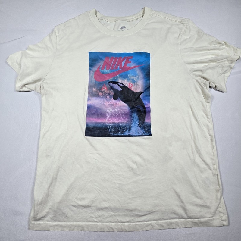 Nike Air The Nike Tee Sportwear Men’s T Shirt Killer Whale Orca Cream Beige XL