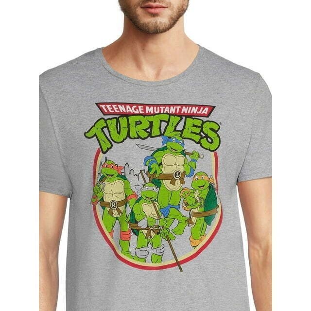 Teenage Mutant Ninja Turtles Men’s Gray T-Shirt MD LG 3XL XXXL tmnt nes retro