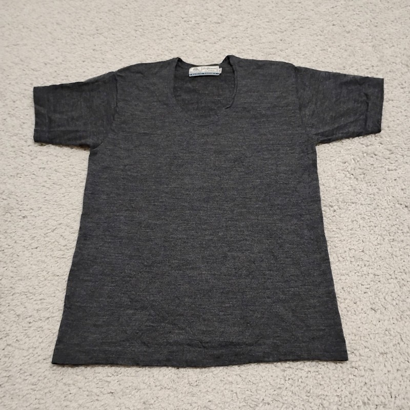 Vintage Woolmark Shirt Mens M (18×26) Base Layer Scoop Hiking Merino Wool 90s