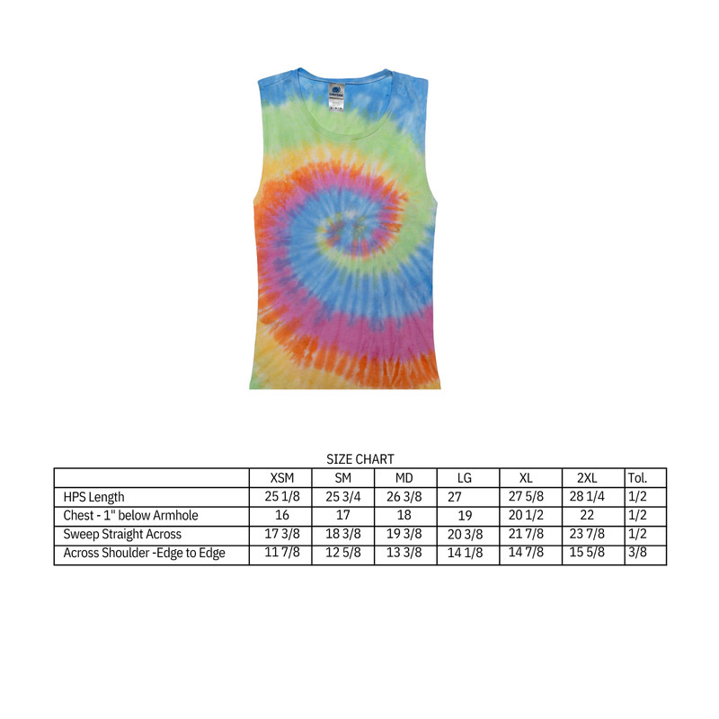Multi-Color Tie Dye Muscle Tank Tops Sleeveless Adult XS to XXL Cotton gallery