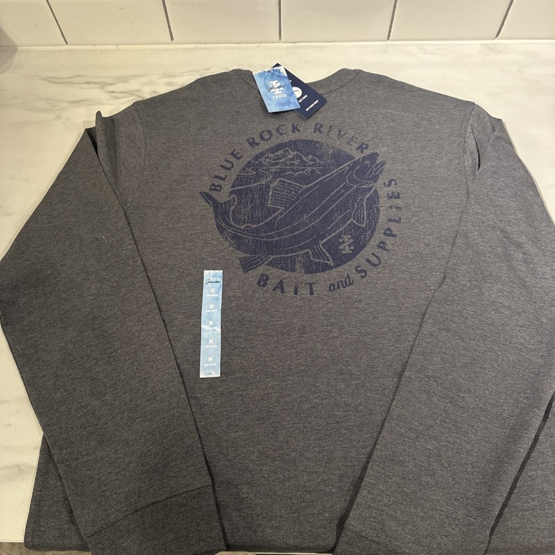 IZOD Men’s Saltwater Soft Wash Long Sleeve Graphic T-Shirt Size XL Fish Bait