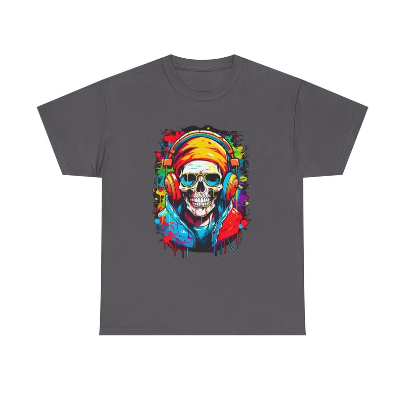 Skull Music Lover Tee Shirt, Urban Graphic Tee, Unisex Streetwear, Hipster Tee,