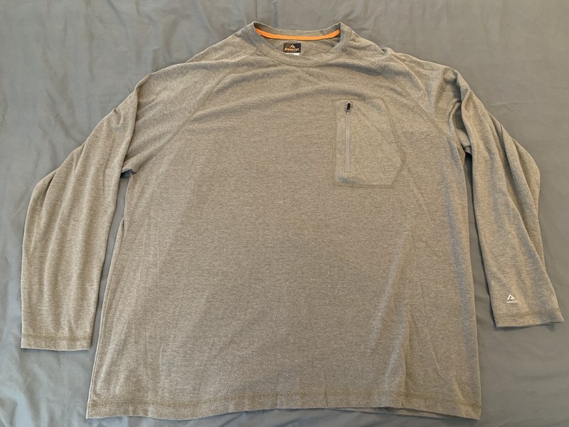 RIDGECUT TOUGHWEAR 2X-LARGE MEN’S LONG SLEEVE THERMAL GRAY POCKET