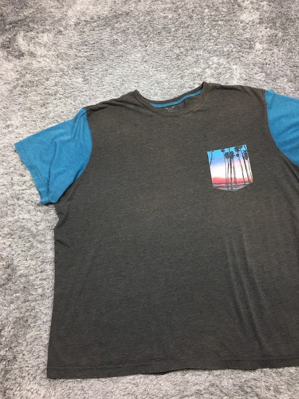 Faded Glory Pocket Tee Shirt Mens Size 3XL Gray Blue Short Sleeve gallery