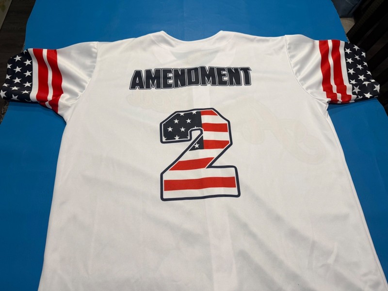 AMERICA 250TH PATRIOT 2ND AMENDMENT/ IWO JIMA BASEBALL JERSEY 2XL - BEST QUALITY gallery