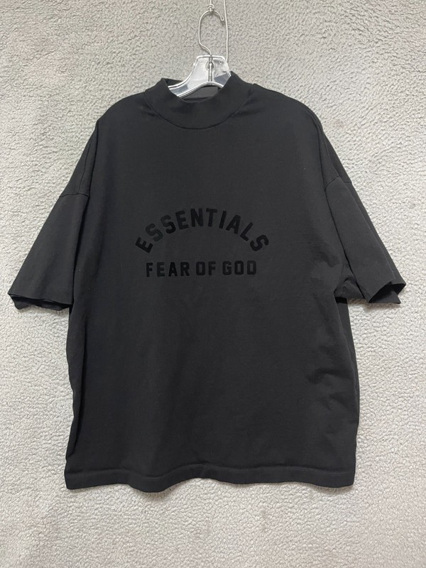 Fear of God Essentials Shirt Mens Small Black Logo Oversized Boxy Crew Tee