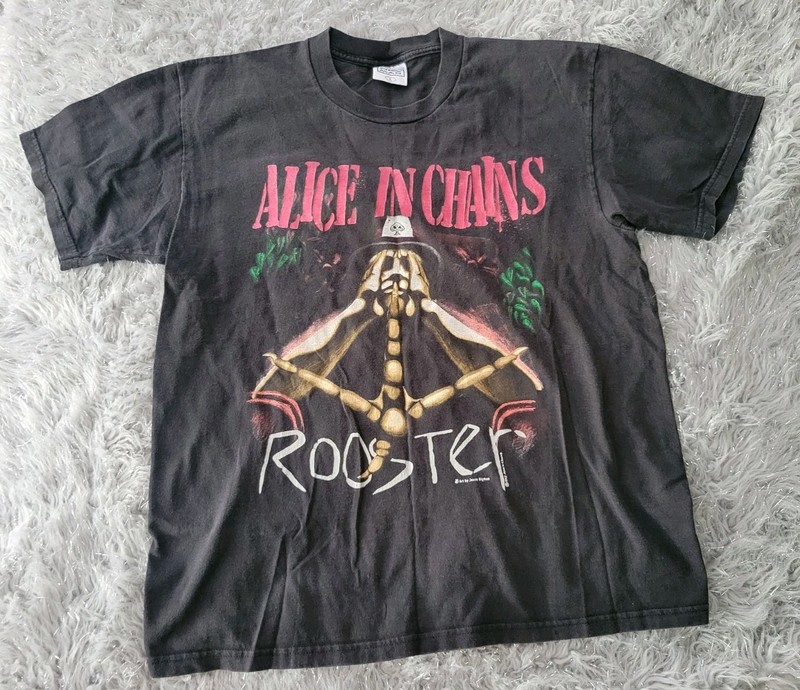100% Authentic Vintage 1993 Alice in Chains Rooster Promo Band Shirt Nice Man L