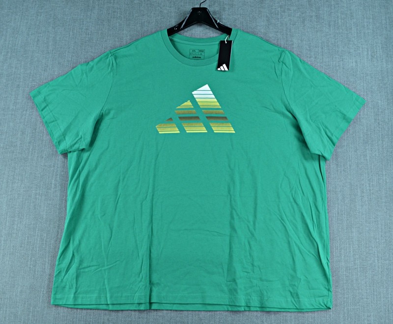 Adidas T-Shirt Men’s 4XL Green Bos Gradient Printed Logo Tee NWT