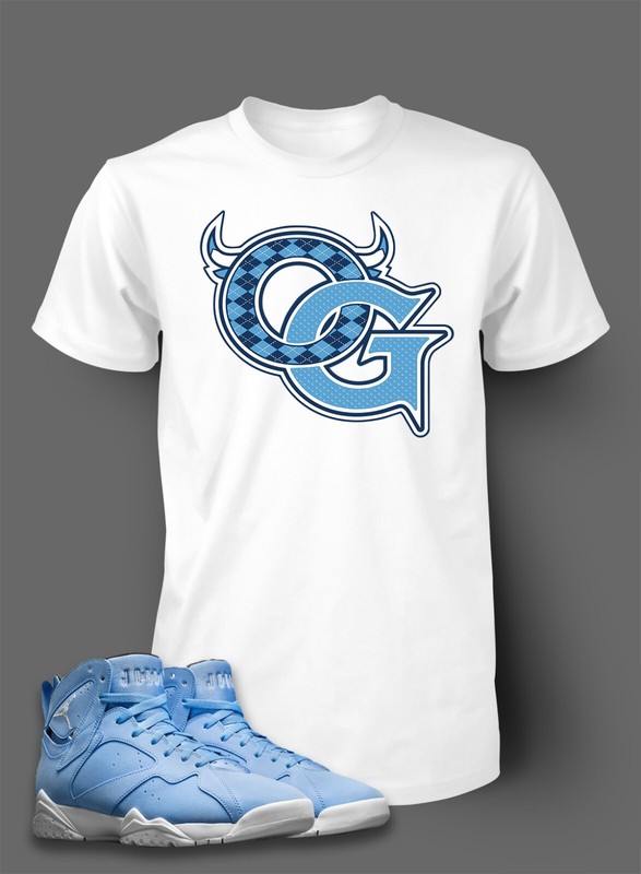 Men Graphic OG Sneaker Tee Shirt Match J7 Pantone UNC Street Wear Hip Big Tall