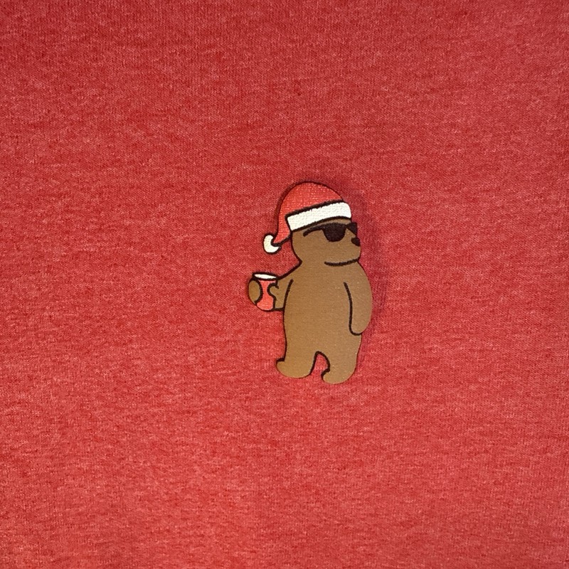 Riot Society Holiday Bear crewneck t-shirt Men's Small Red 100% Cotton gallery