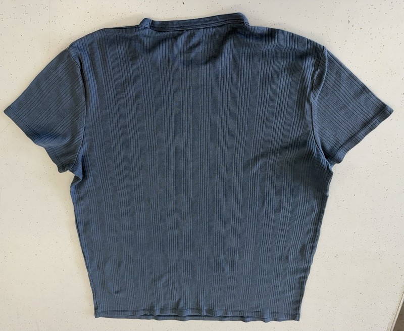 Shaquille O’Neal XLG Men’s XLT Ribbed Short Sleeve T-Shirt Blue Gray Big & Tall