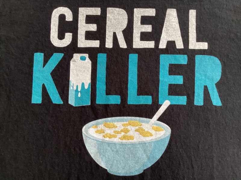 Cereal Killer Gildan Men's Black Heavy Cotton Graphic T-Shirt Medium Funny gallery