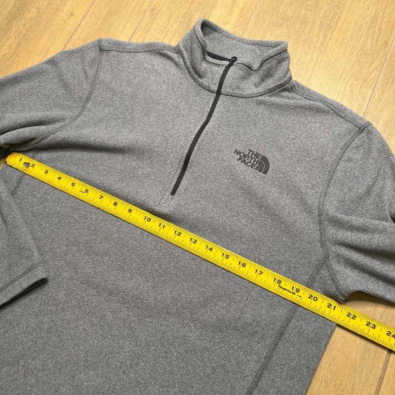 The North Face gray 1/4 zip lightweight pullover fleece jacket Men Sz M gallery