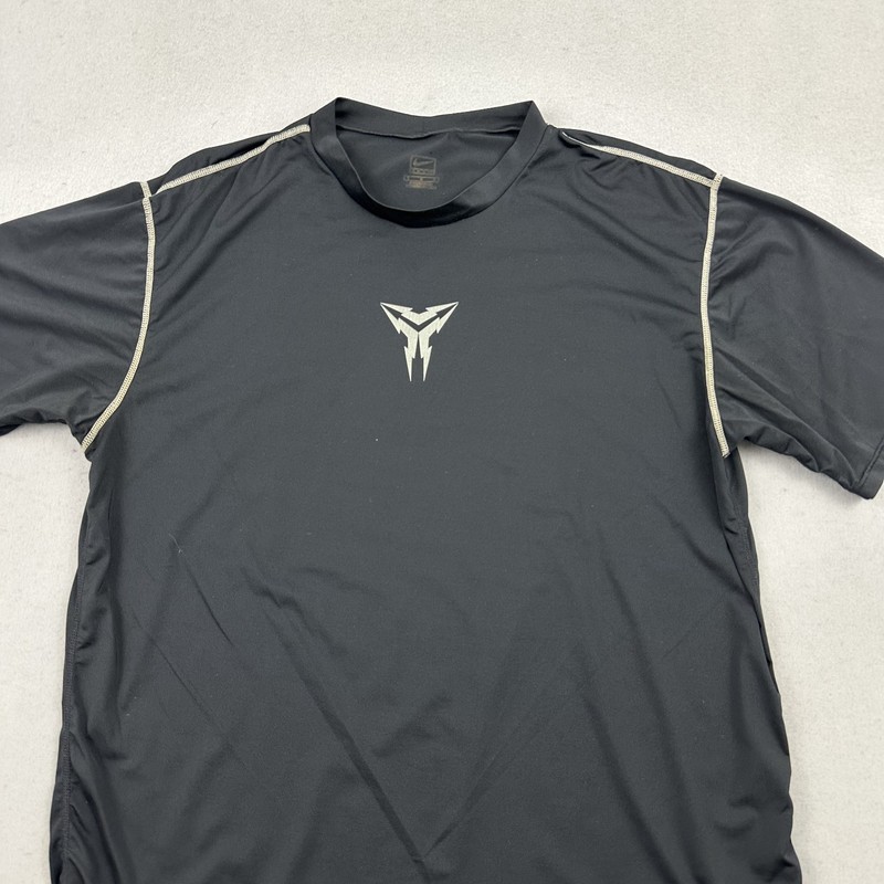 Nike Shirt Men Large Black Gray Solid Kobe Bryant Mamba Basketball Short Sleeve gallery