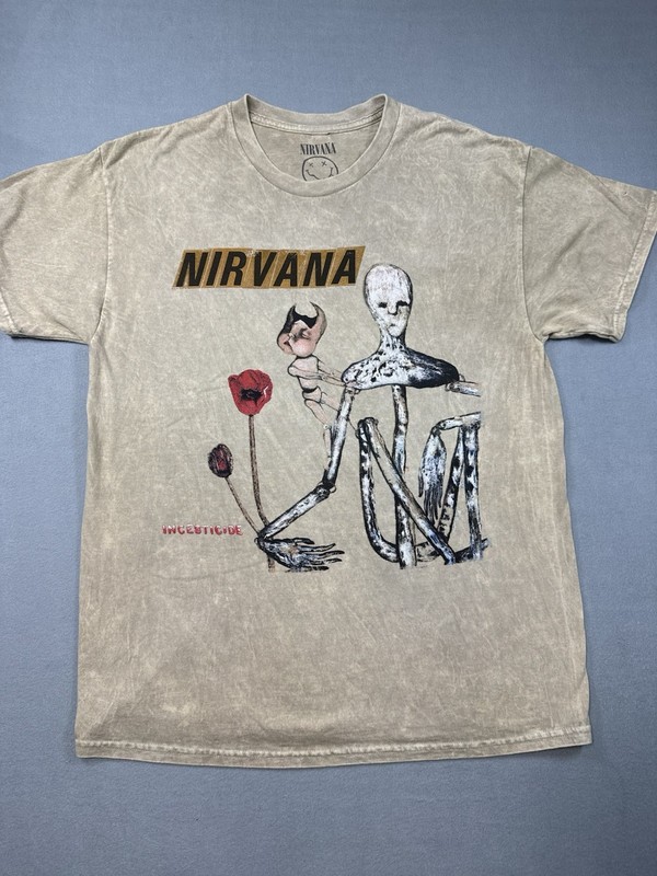 Nirvana Incesticide Mineral Wash Graphic T-Shirt Size L 100% Cotton New