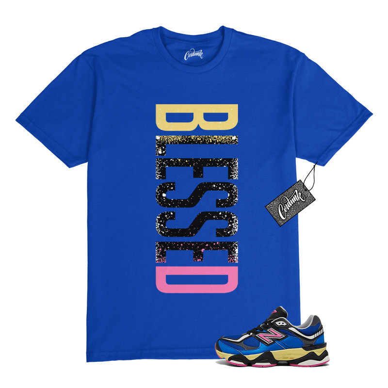 9060 Blue Oasis Real Pink Black T Shirt to Match VERTBLS