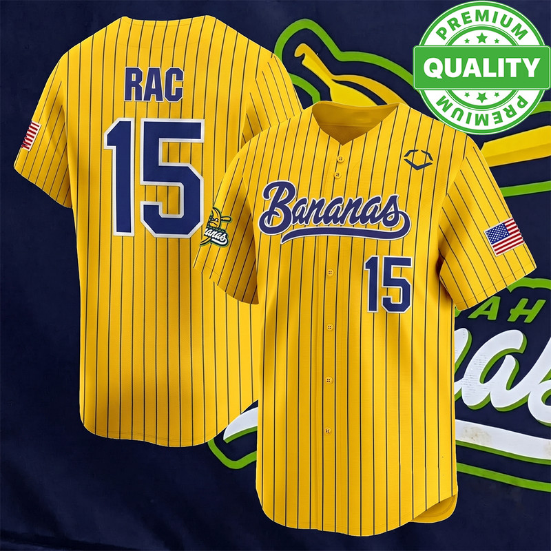 #15 RAC Savannah Bananas Baseball Jersey 3D AOP Kids Youth ND1873