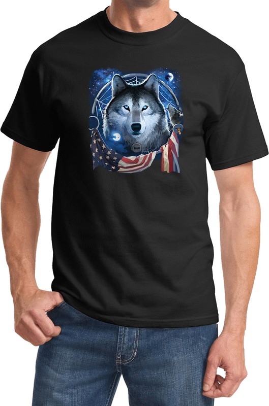Buy Cool Shirts USA Wolf Dream Flag Shirt