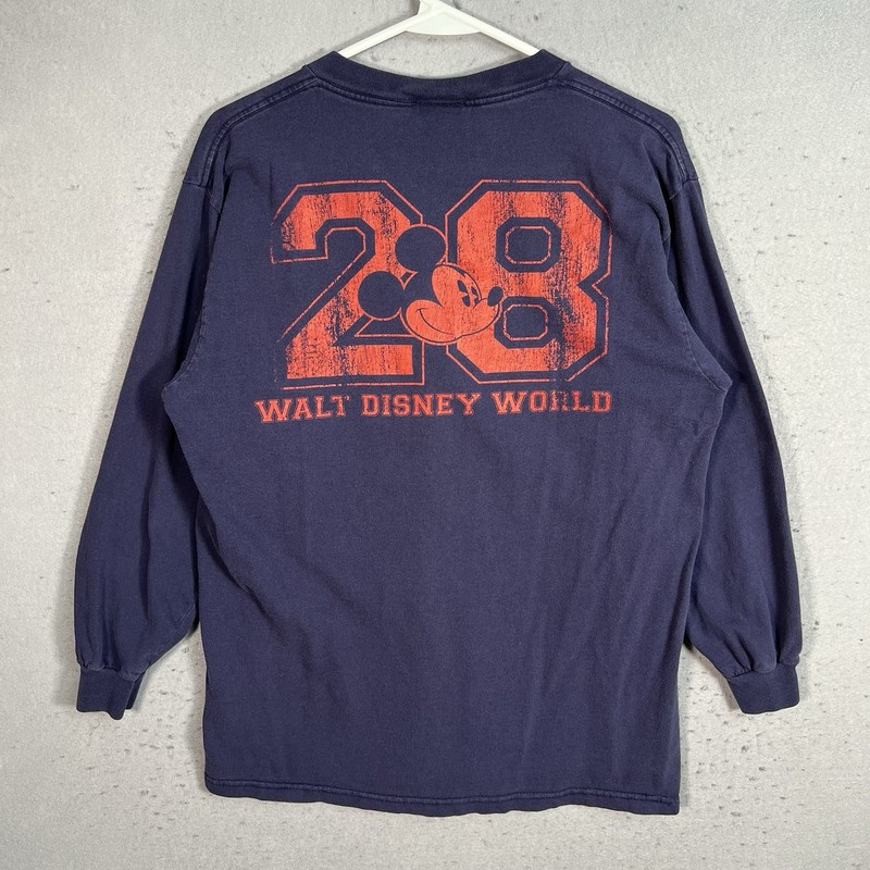 Walt Disney World Mickey Mouse T Shirt Adult Medium Blue Long Sleeve Mens gallery