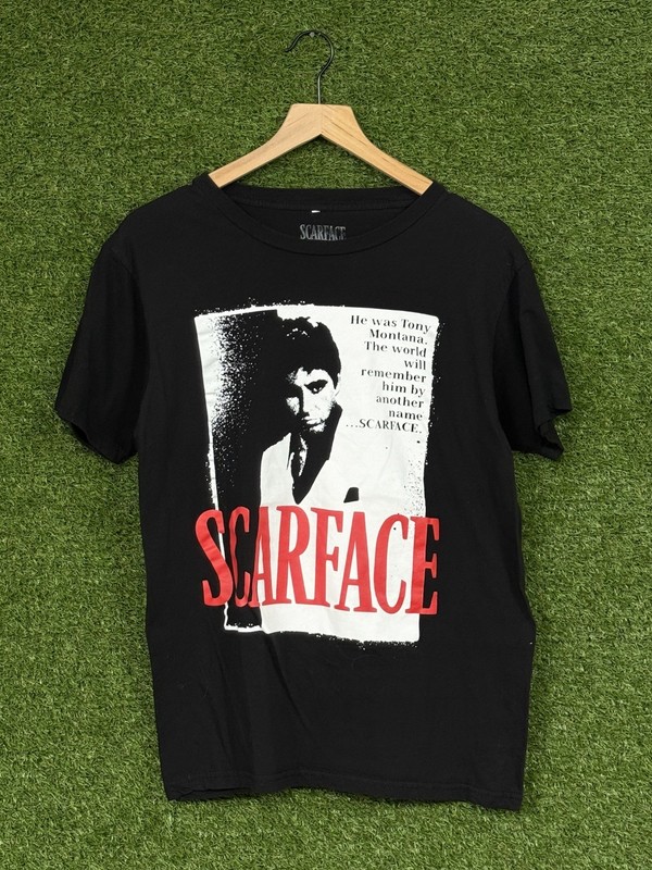 Scarface Tony Montana Logo Tee Black Medium Gangster