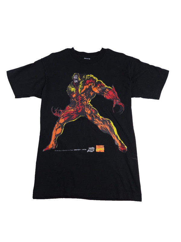 Vintage Marvel Sabertooth 90s T Shirt Comic Images 1993 tee medium