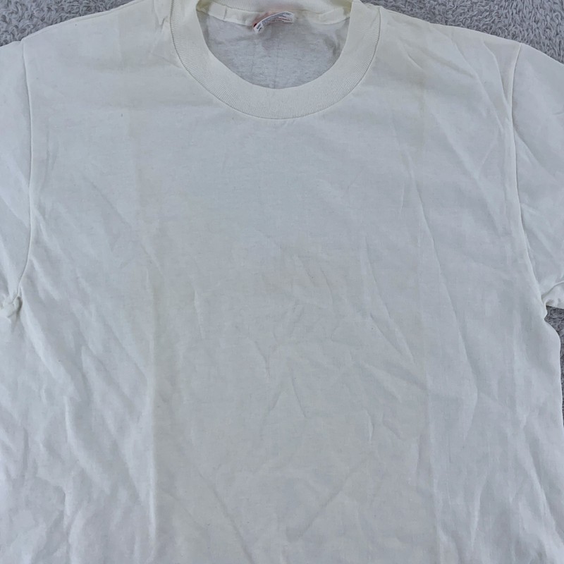 Vintage Blank White Hanes Shirt Mens Medium Heavyweight Tee T-Shirt 90s