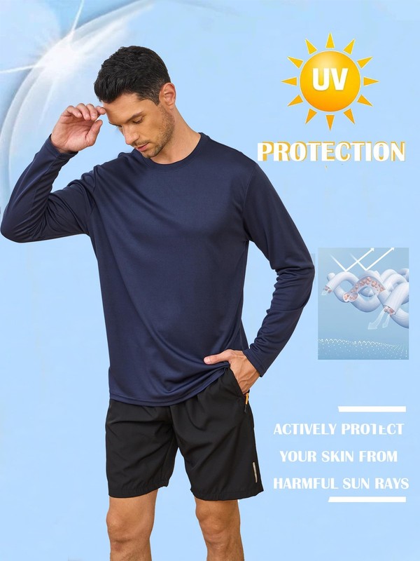 5 Pack Mens Long Sleeve Shirts Quick Dry Moisture Wicking Athletic Running Gy... gallery