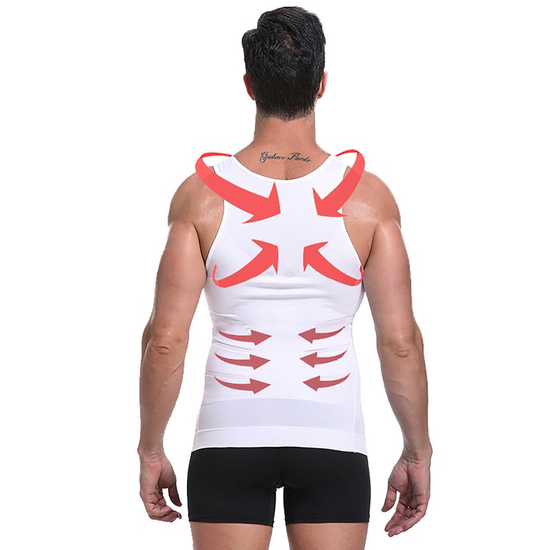 Men's 3 Pack Compression Shirt Slimming Body Shaper Vest Gym Workout Tank Top gallery