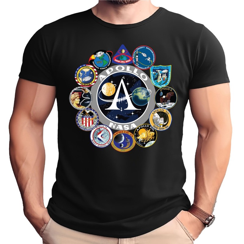 NASA Apollo Mission Logos Adult T-Shirt